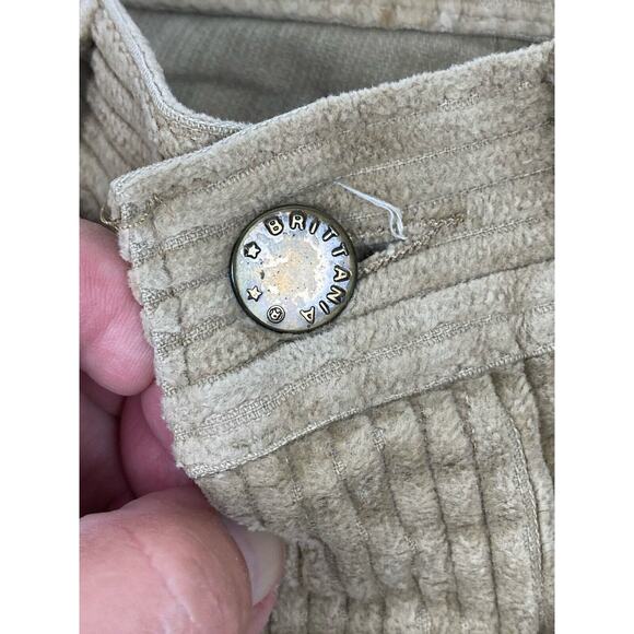 Vintage 70s Brittania Straight Corduroy Pants Teens 28x33 Khaki Beige USA Rare - Picture 15 of 15